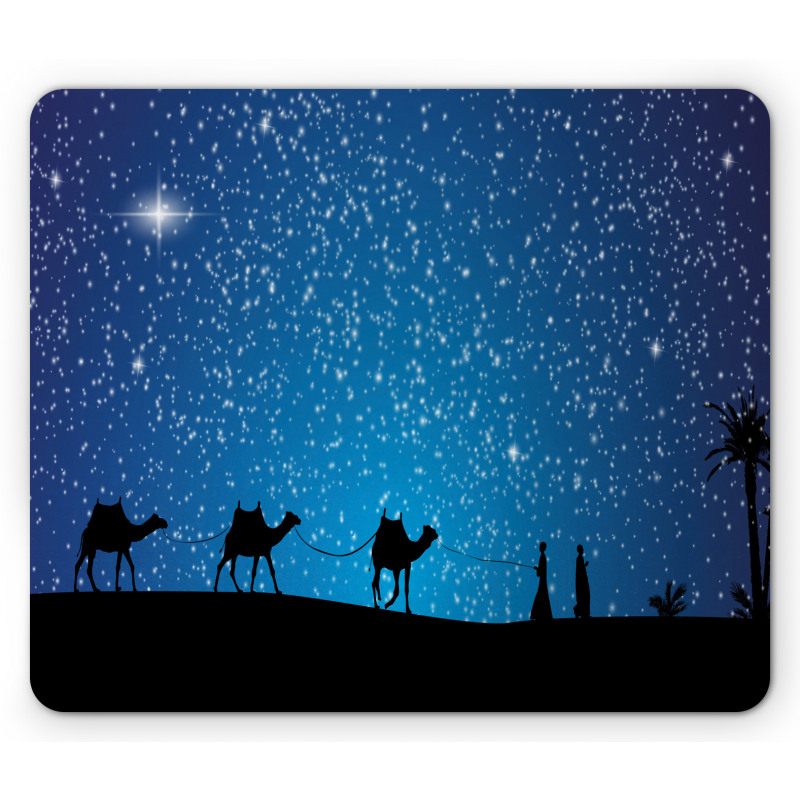 3 Camels Walking at Night Mouse Pad