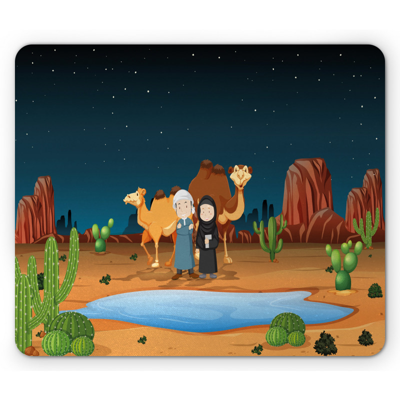 People Camels Cactus Mouse Pad