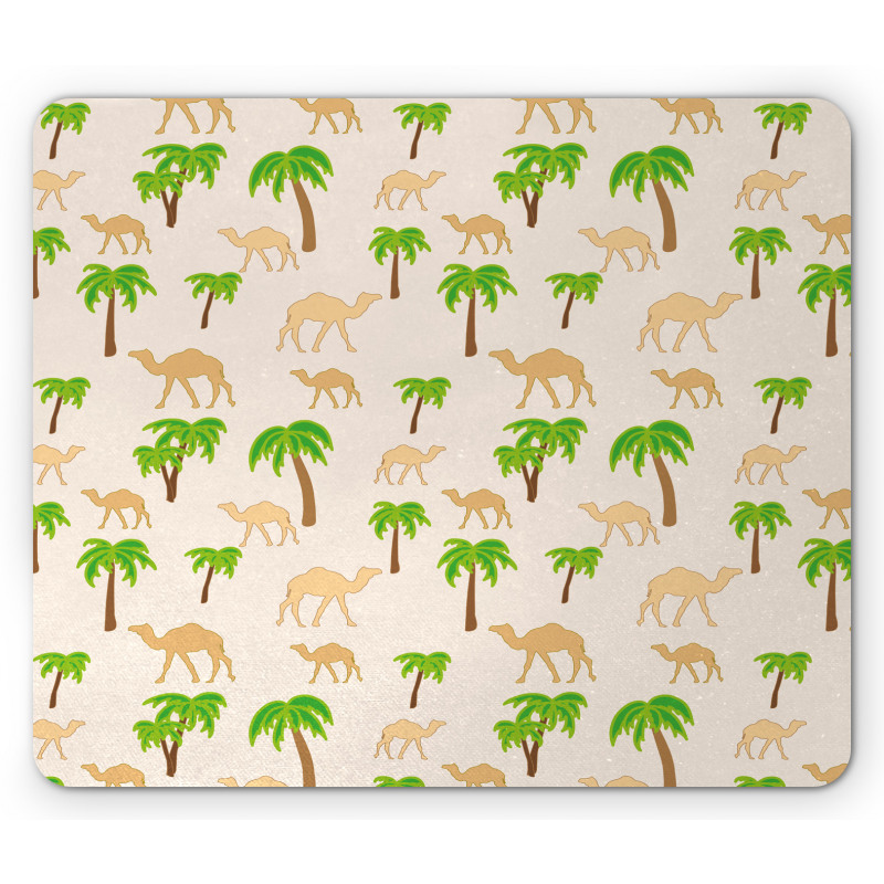 Repeating Camels and Palms Mouse Pad