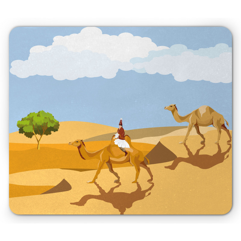 Woman Riding a Camel Mouse Pad