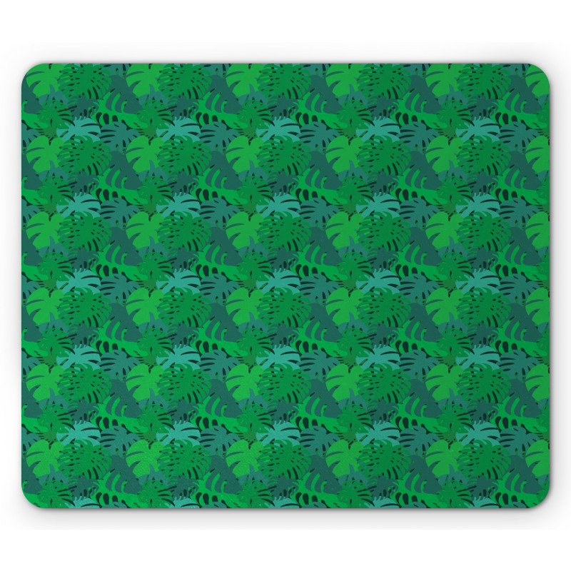 Exotic Monochrome Leaf Mouse Pad