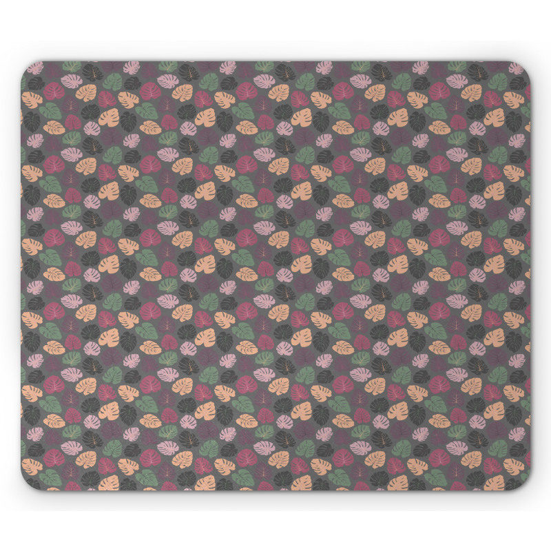 Pastel Abstract Leaves Mouse Pad