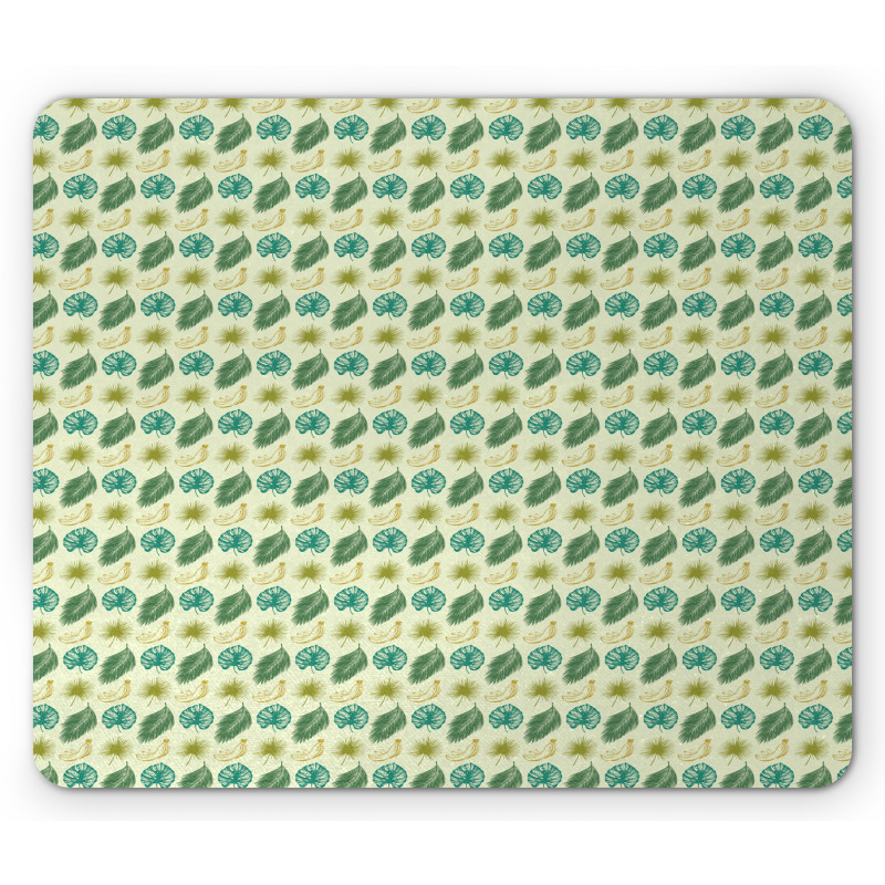 Banana and Leaves Art Mouse Pad