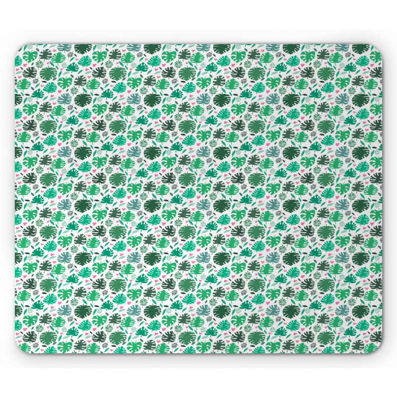 Leaves and Hearts Art Mouse Pad