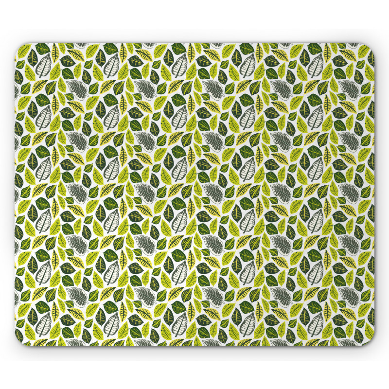 Vivid Tropical Leaves Mouse Pad