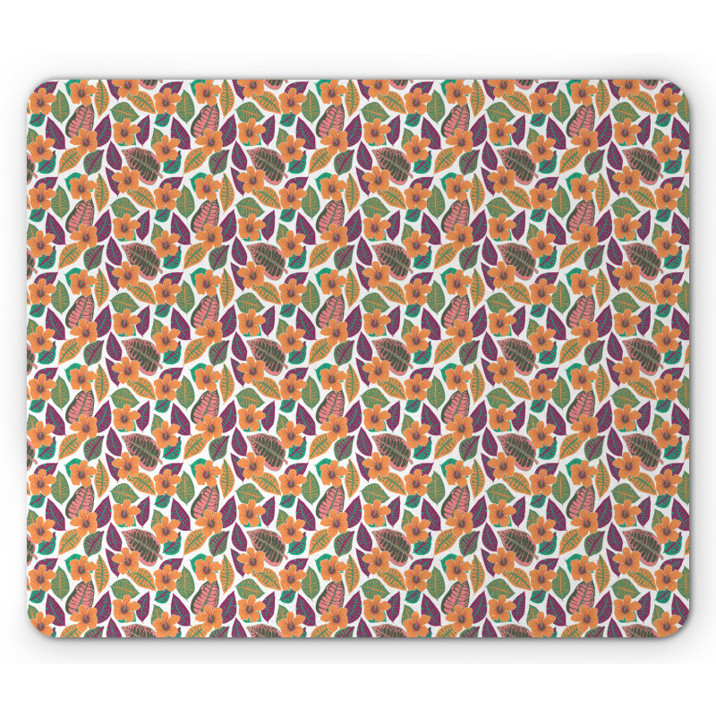 Hibiscus Monstera Art Mouse Pad