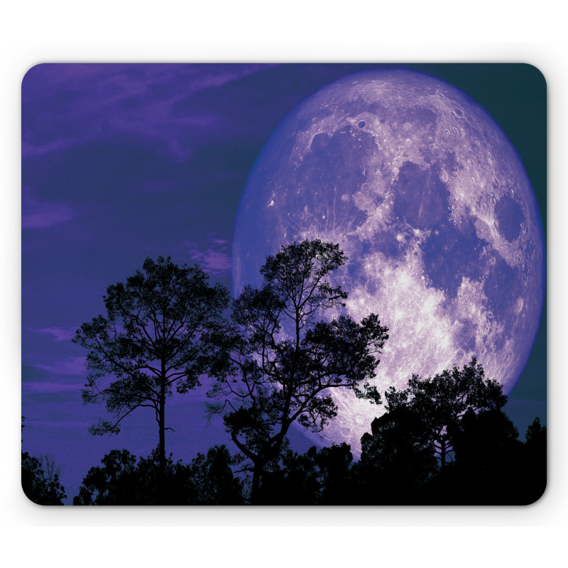 Trees on a Field at Night Mouse Pad