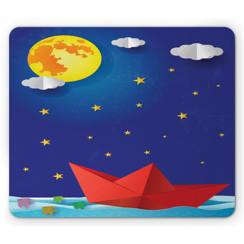 Origami Style Boat Mouse Pad