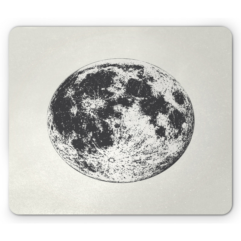 Detailed Sketchy Moon Mouse Pad