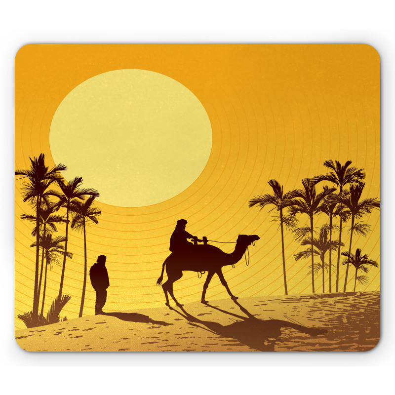 Camel Men and Palms Mouse Pad