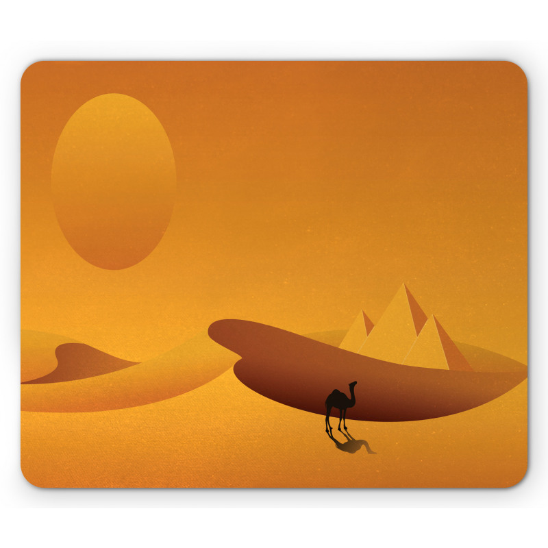 Monochrome Desert View Camel Mouse Pad