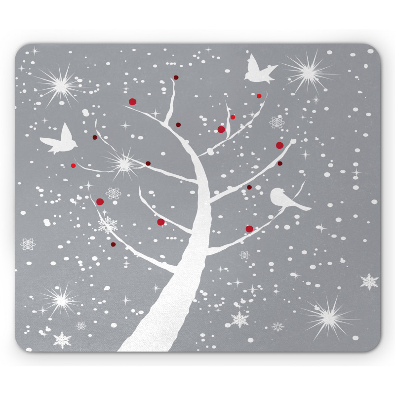 Red Berries and Birds Mouse Pad