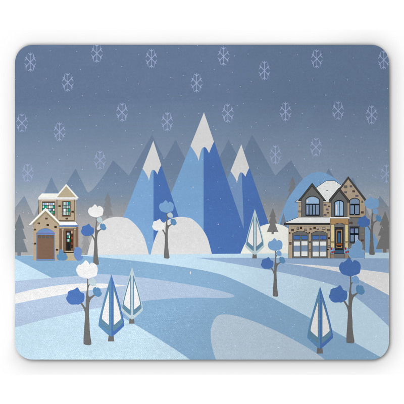 Wintry Outdoors Houses Mouse Pad