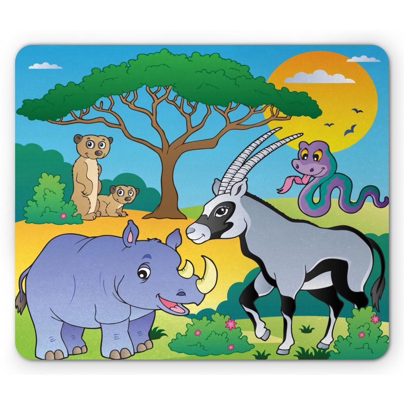 Rhino Antelope Snake Meerkat Mouse Pad