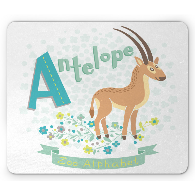 Zoo Alphabet Floral Animal Mouse Pad