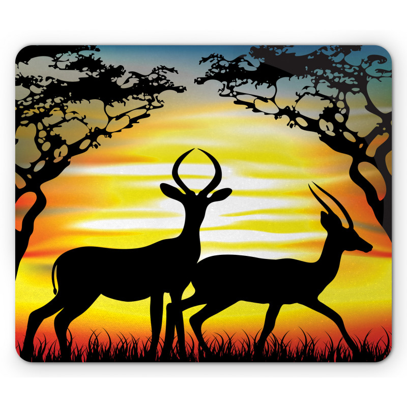 Animals on Sunset Mouse Pad