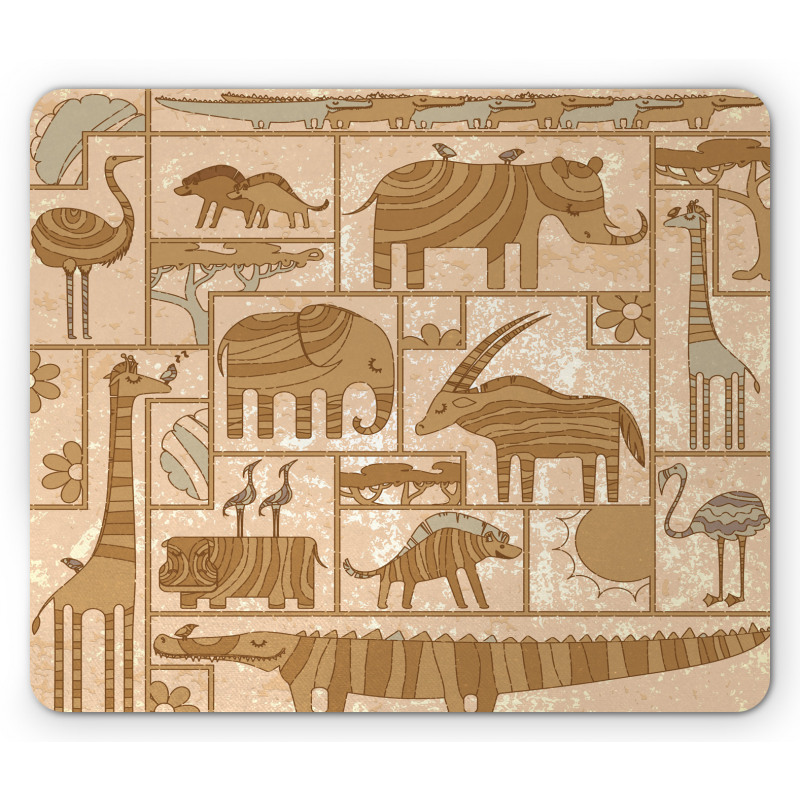 Historical Grunge Animals Mouse Pad