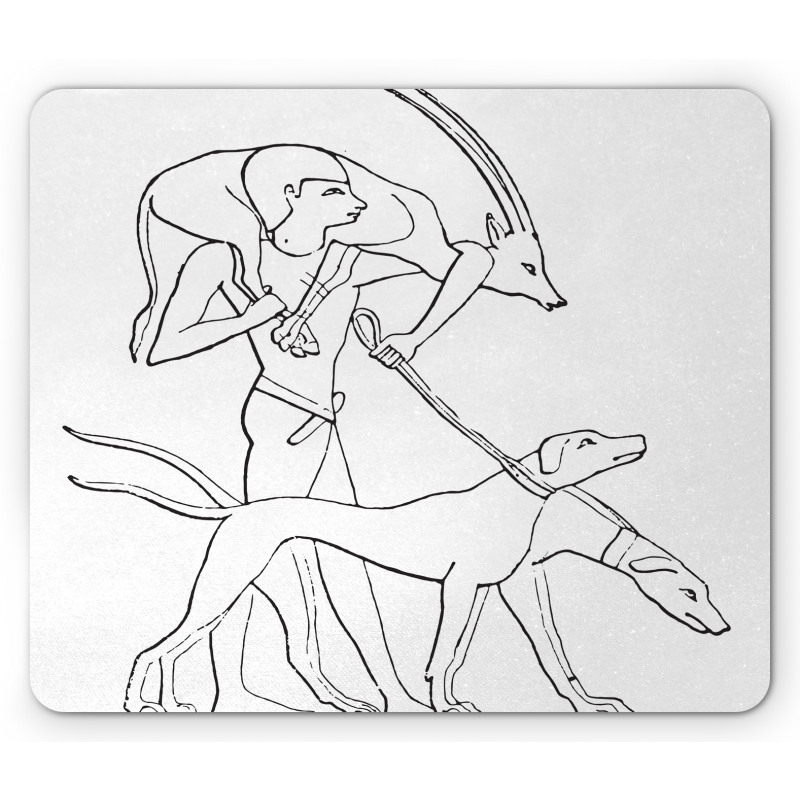 Hunter with Dogs Mouse Pad