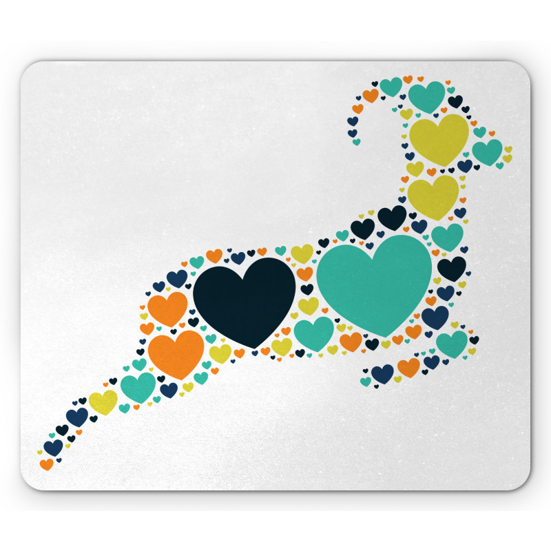 Animal Heart Silhouette Mouse Pad