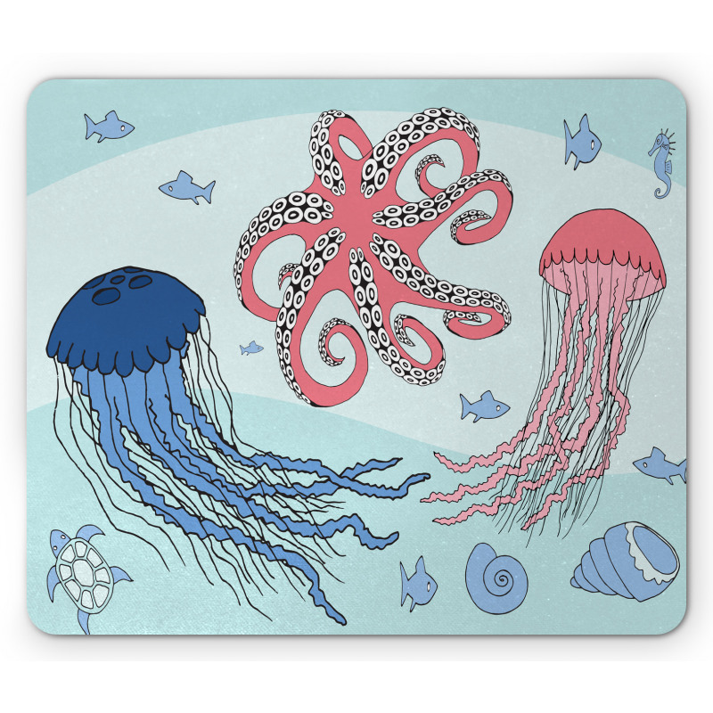 Cartoon Undersea Animal Mouse Pad