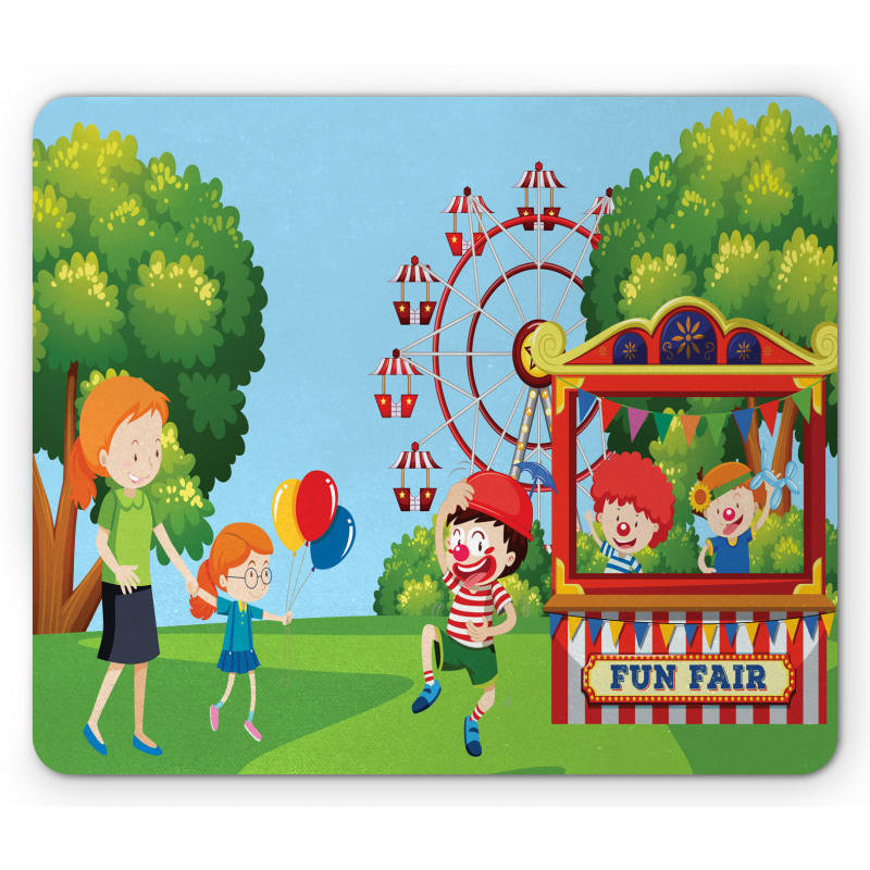 Cheerful Children at Fun Fair Mouse Pad