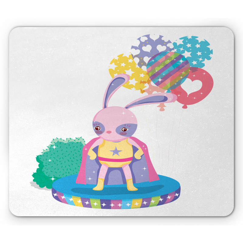 Rabbit in Hero Costume Mouse Pad