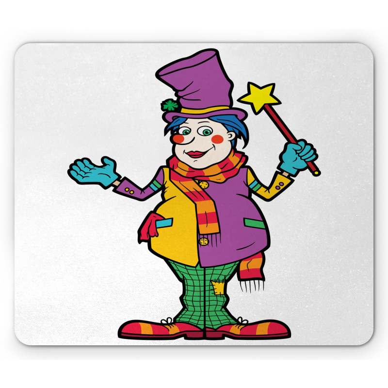 Whimsical Man with Magic Wand Mouse Pad