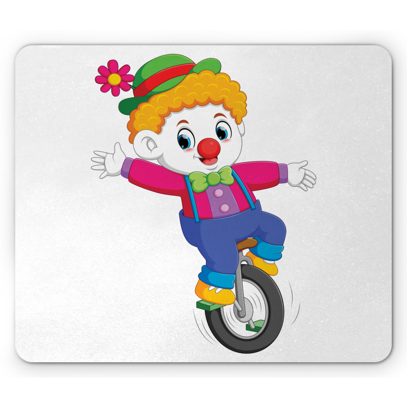 Circus Humorous Boy on Wheel Mouse Pad