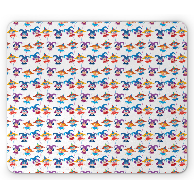 Carnival Women Faces Pattern Mouse Pad