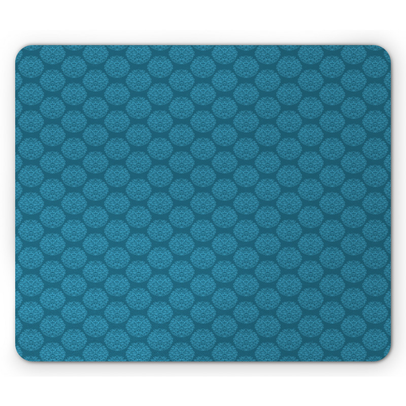 Round Swirls Floral Blossoms Mouse Pad