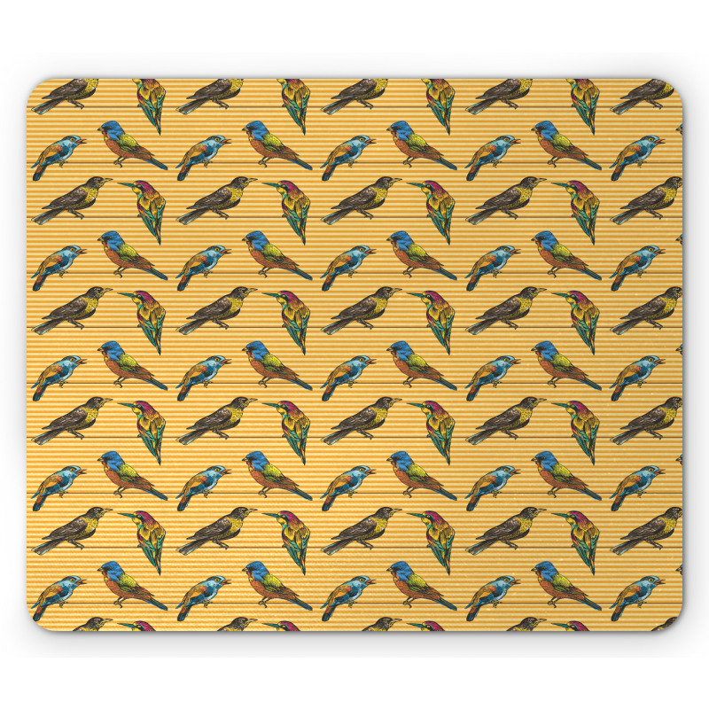 Exotic Avian Stripes Mouse Pad