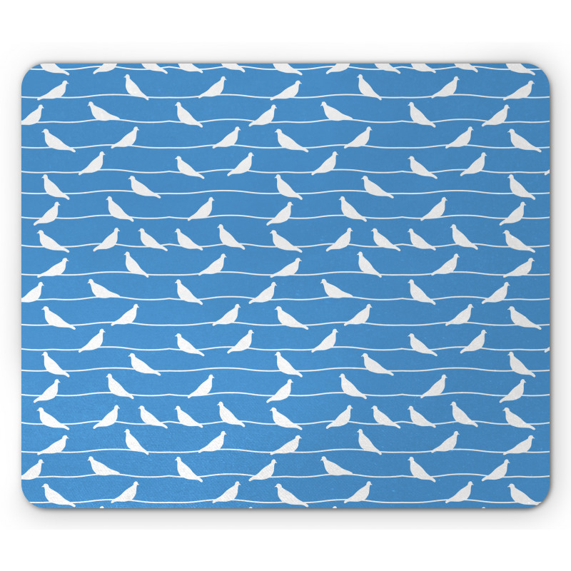 Doves on Lines Mouse Pad