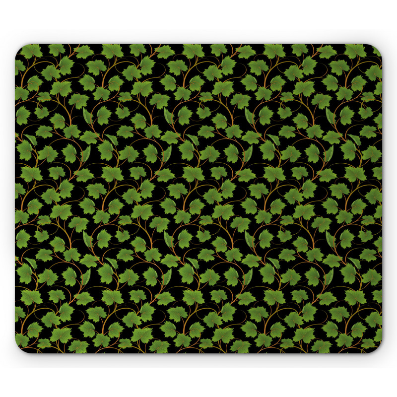 Botany Grape Leaves on Dark Mouse Pad