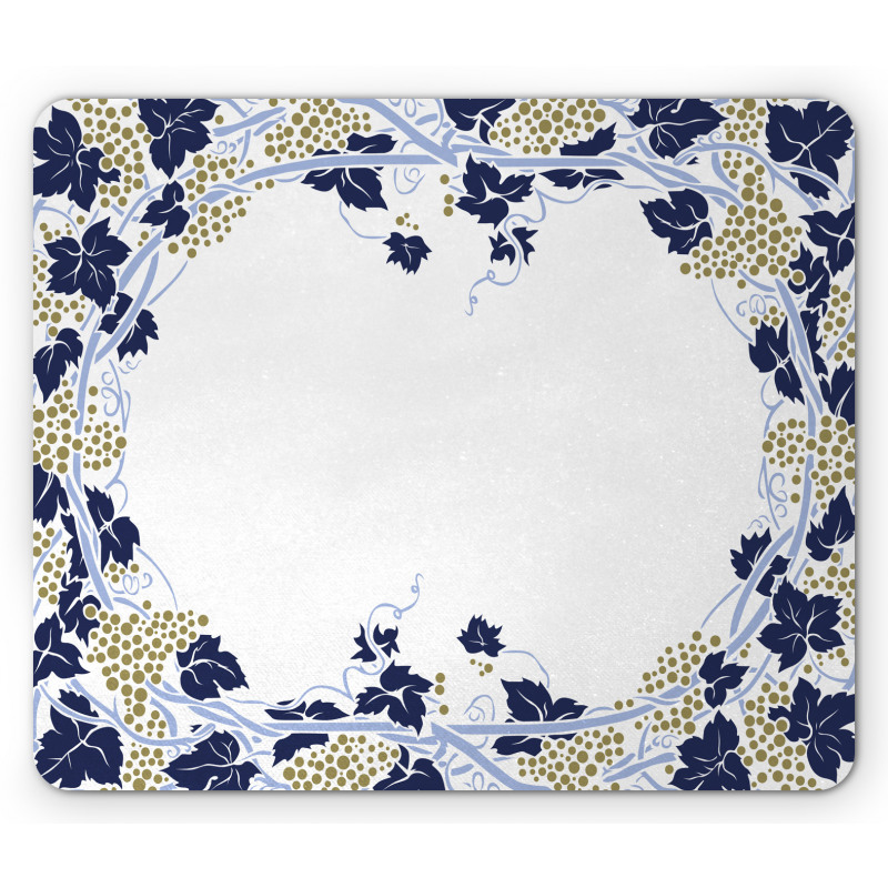 Framed Grape Leaves Graphic Mouse Pad