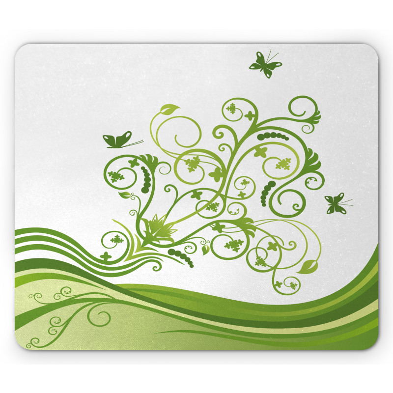 Colorful Botanical Leaves Mouse Pad