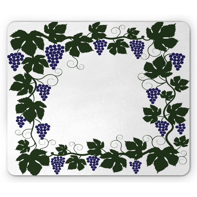 Grape Leaves Frame Graphic Mouse Pad