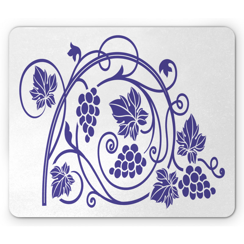 Monotone Grapes Leaves Art Mouse Pad