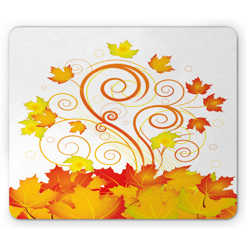 Warm Tones Grape Leaves Mouse Pad