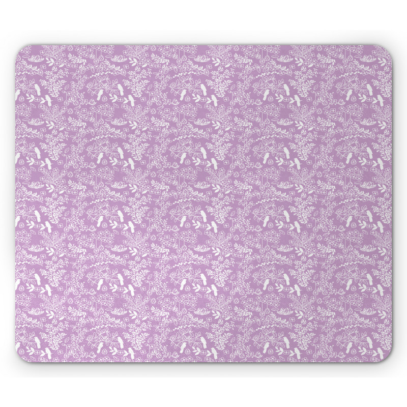 Bunnies Eggs Spring Leaves Mouse Pad