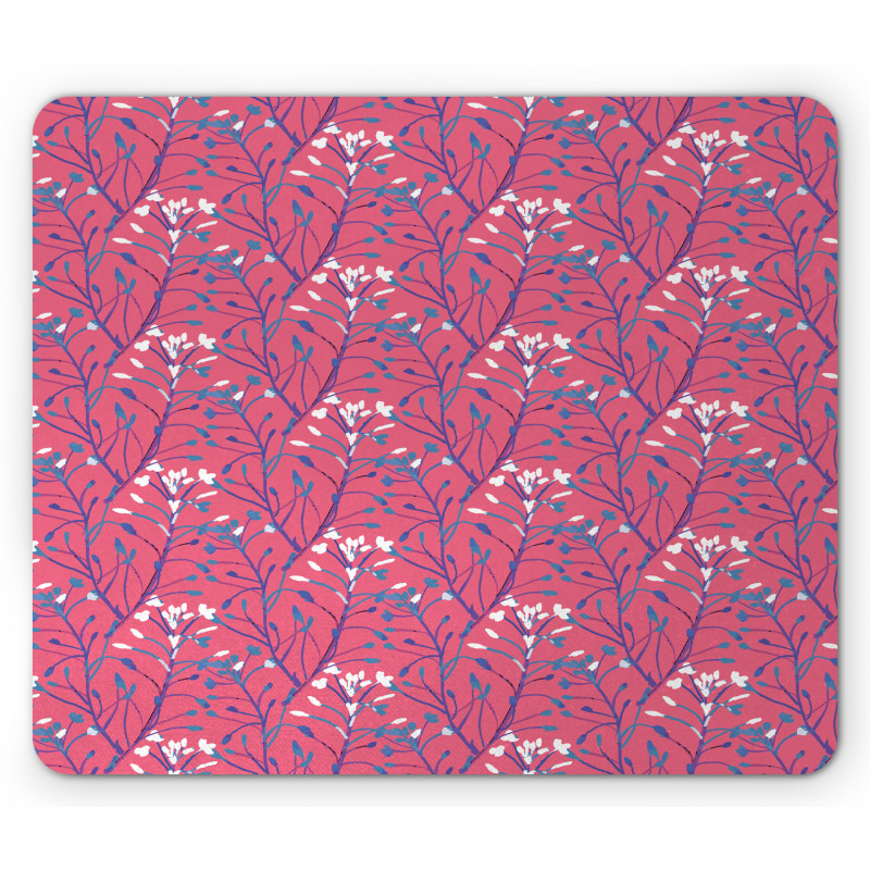 Branches Leaves Flowers Art Mouse Pad