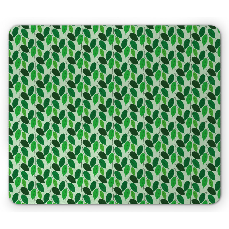 Green Tones Liana Leaves Art Mouse Pad