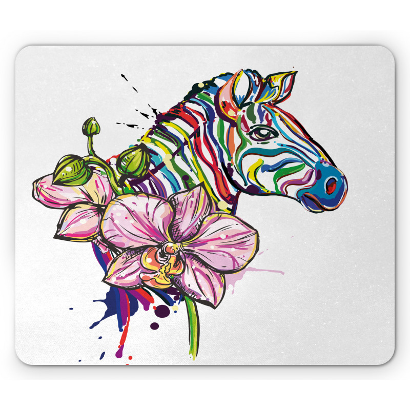 Animal Orchid Ink Art Mouse Pad