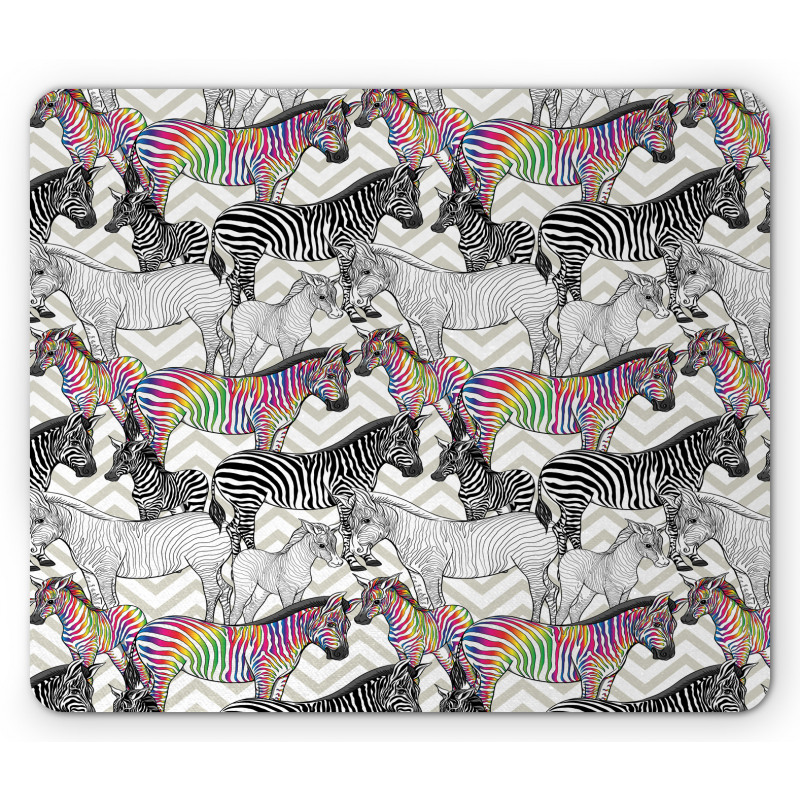 Funky Animal Chevrons Mouse Pad