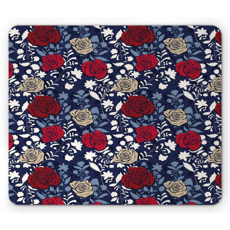 Romantic Botany Roses Art Mouse Pad