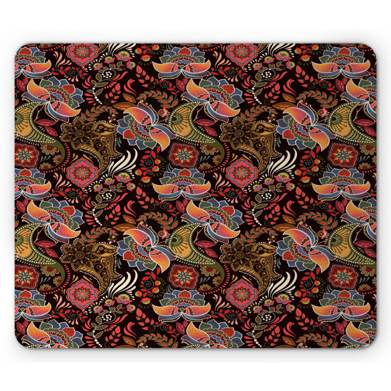 Jumble Warm Tone Floral Mouse Pad