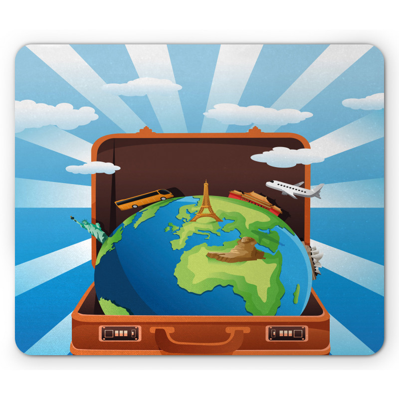 Globe in a Vacation Suitcase Mouse Pad