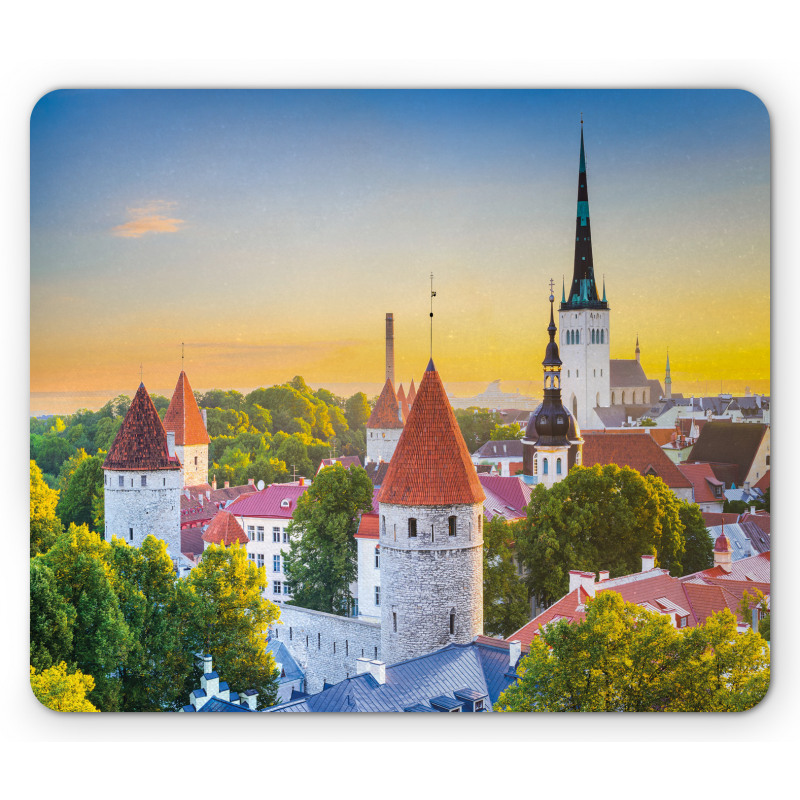 Estonia Historic Town Sunset Mouse Pad