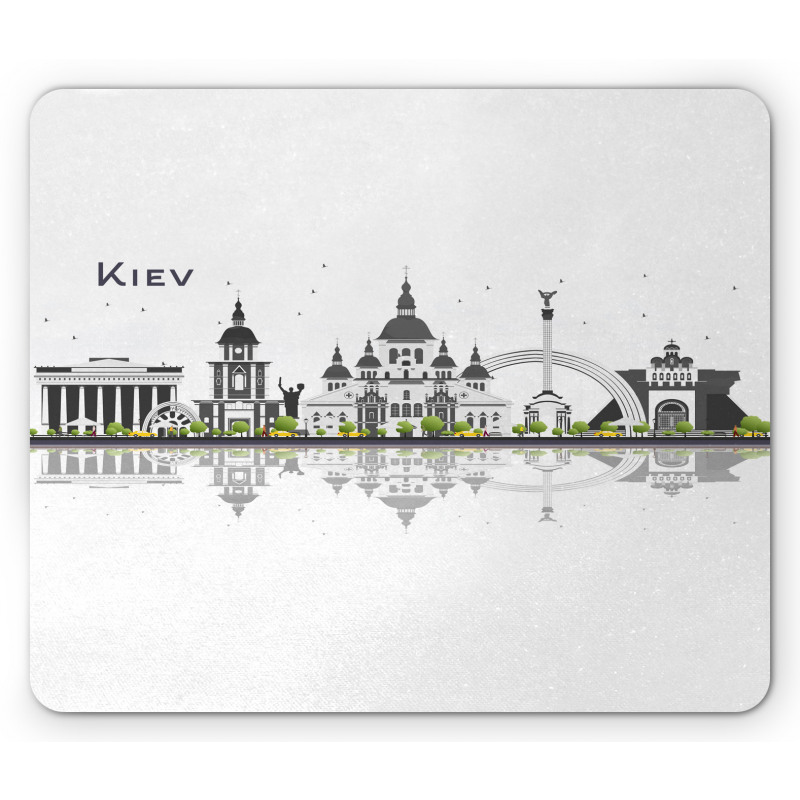 Kiev Skyline Reflection Art Mouse Pad