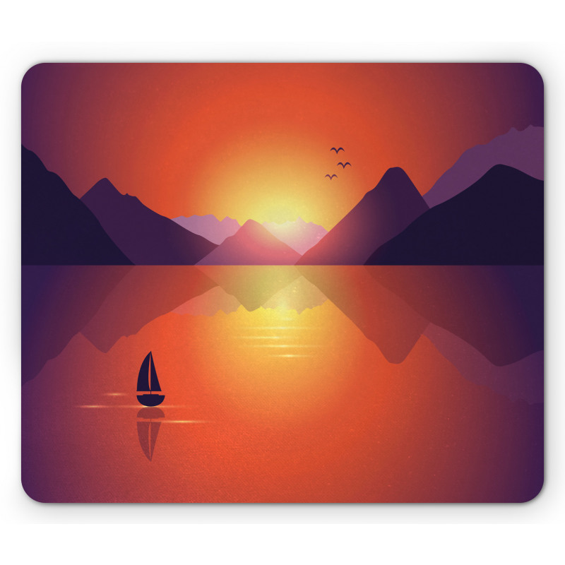 Lonely Sailboat at Sunset Mouse Pad