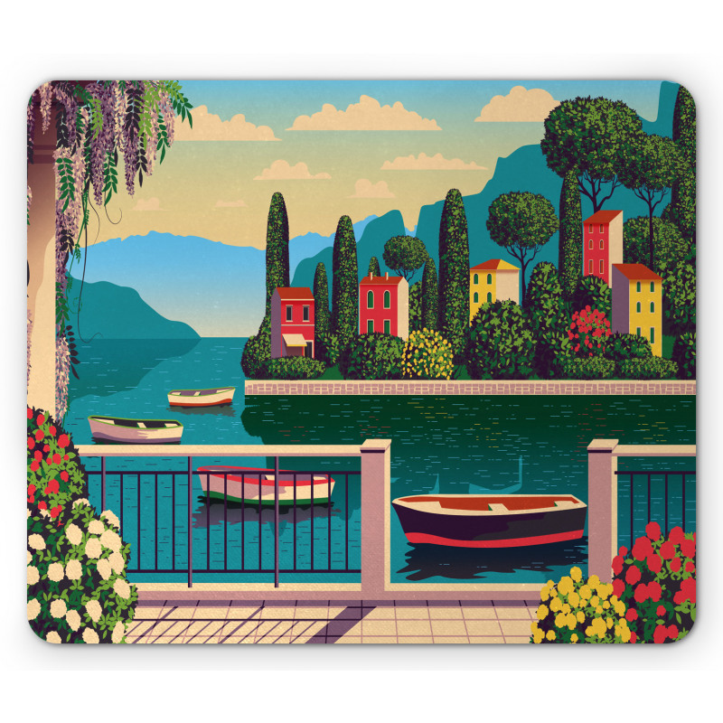 Mediterranean Romantic Scene Mouse Pad